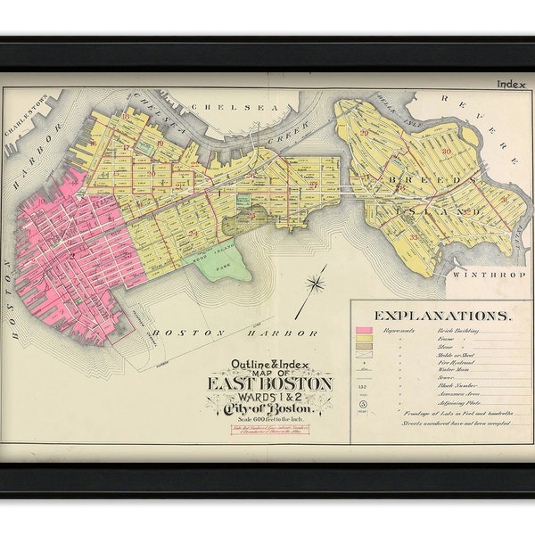 EAST BOSTON, Massachusetts 1901 Map