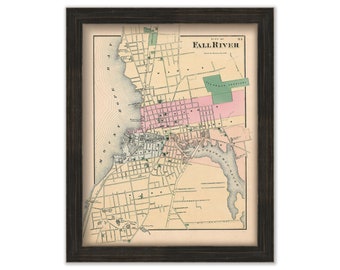 FALL RIVER, Massachusetts 1871 Map - Replica or Genuine ORIGINAL