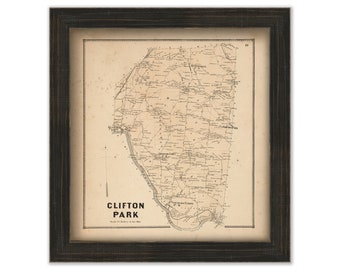CLIFTON PARK, New York 1866 Map, Replica or Genuine ORIGINAL