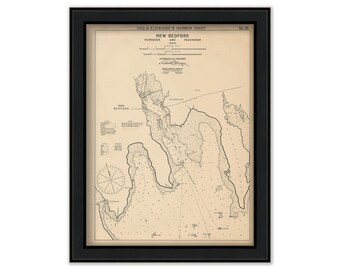New Bedford, Fair Haven, & Padanaram  - Nautical Chart by George W. Eldridge 1901