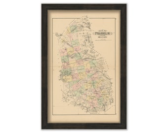 FRANKLIN County, Maine 1890 Map, Replica or GENUINE ORIGINAL