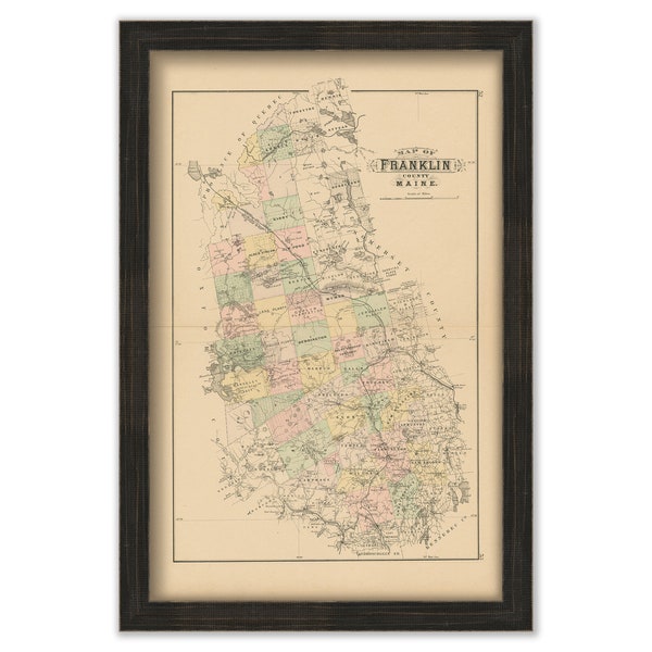 FRANKLIN County, Maine 1890 Map, Replica or GENUINE ORIGINAL