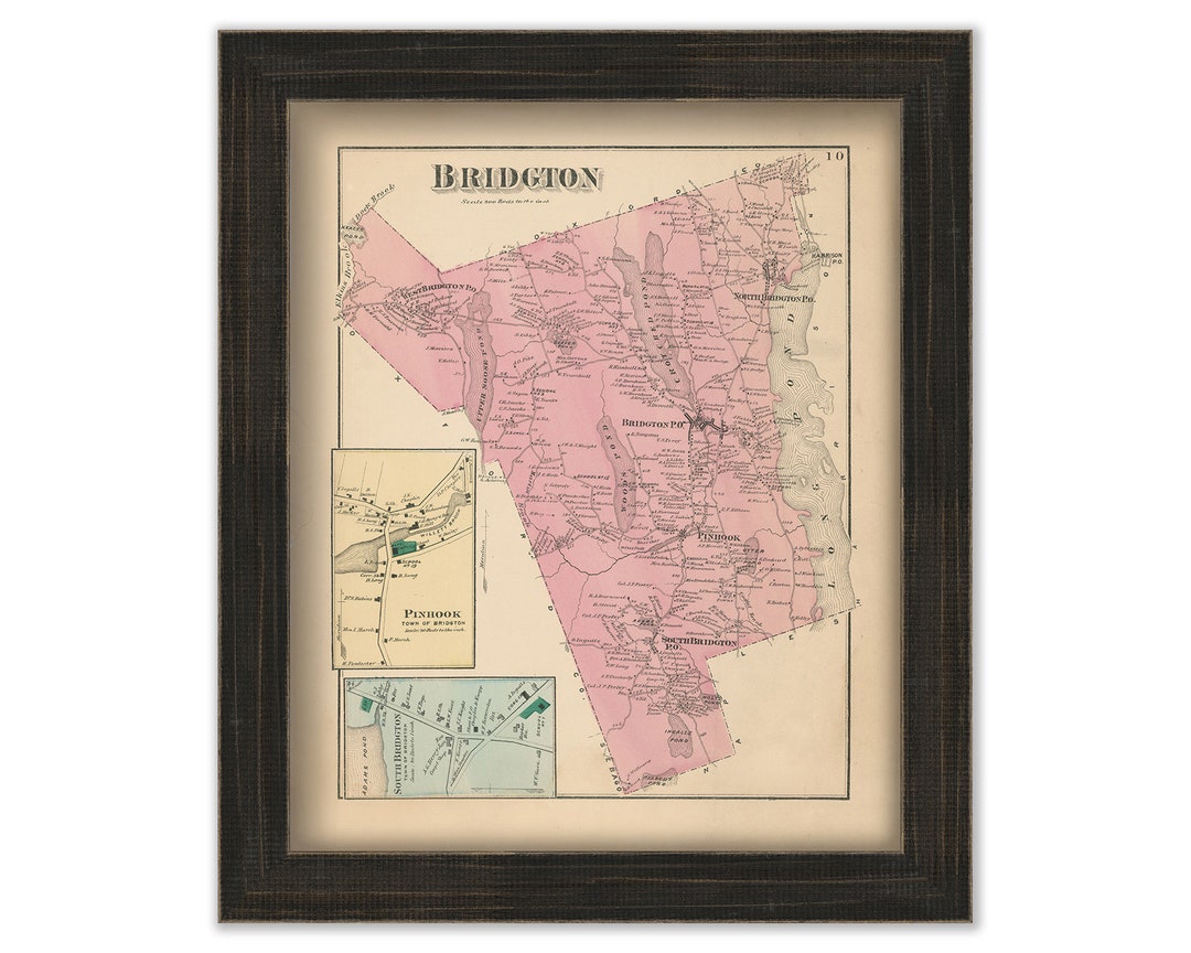 BRIDGTON, Maine 1871 Map, Replica or Genuine ORIGINAL Etsy