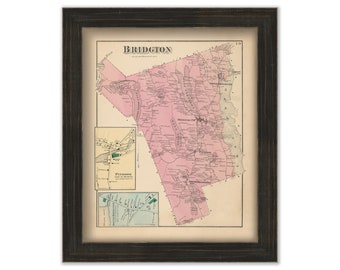 BRIDGTON, Maine 1871 Map, Replica or Genuine ORIGINAL