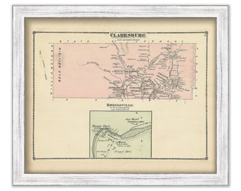 CLARKSBURG, Massachusetts 1871 Map - Replica or Genuine ORIGINAL