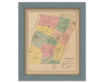 SIMSBURY, Connecticut, 1869 Map, Replica or GENUINE ORIGINAL