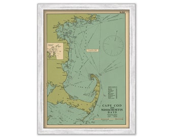 Cape Cod and Massachusetts Bay Map by Eldridge - 1912