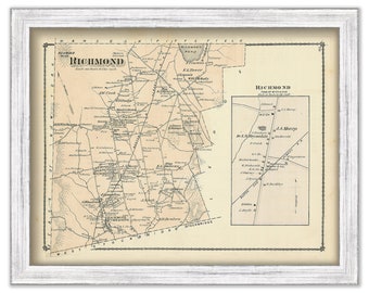 RICHMOND, Massachusetts 1871 Map - Replica or Genuine ORIGINAL