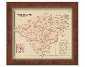 WARRINGTON, Pennsylvania 1876 Map - Replica or Genuine ORIGINAL