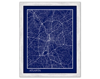 ATLANTA, Georgia  - Contemporary Map Poster Blueprint