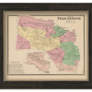 Town of PEQUANNOCK, Morris County, New Jersey 1868 - Replica or Genuine Original Map
