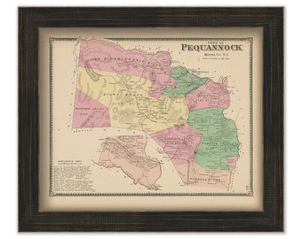 Town of PEQUANNOCK, Morris County, New Jersey 1868 - Replica or Genuine Original Map