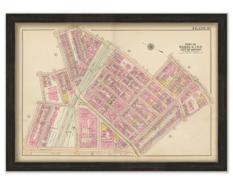 BOSTON, Massachusetts 1917 Map, Plate 18, South End, Castle Square  -  Replica or Genuine ORIGINAL