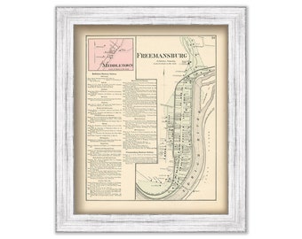 FREEMANSBURG and MIDDLETOWN, BETHLEHEM, Pennsylvania 1872 Map - Replica or Genuine Original