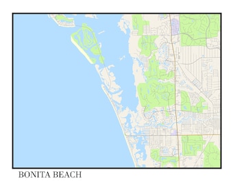 BONITA BEACH, Florida  - Contemporary Map Poster