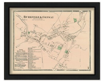 Villages of CONWAY and BURKVILLE, Massachusetts 1871 Map