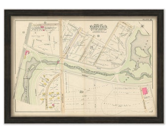 BOSTON 1902 Map, Plate 36, Fenway, Longwood