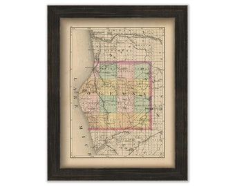 OCLEANA COUNTY, Michigan 1873 Map - Replica or Genuine Original