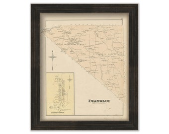 FRANKLIN, Pennsylvania 1876 Map - Replica or Genuine ORIGINAL