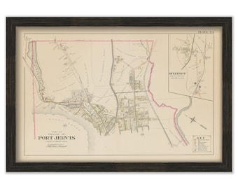 Village of PORT JERVIS, New York 1903 Map - Replica or Genuine Original