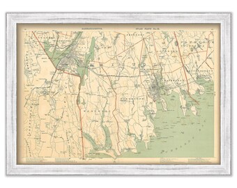 NEW BEDFORD, Massachusetts Map/Chart - 1891