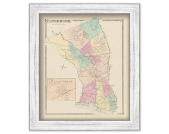 Town of KENNEBUNK, Maine 1872 Map