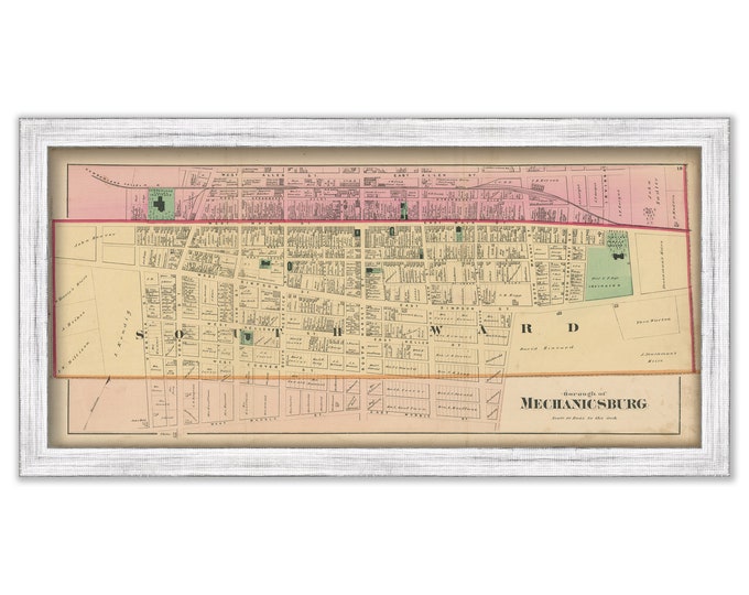 MECHANICSBURG, Pennsylvania 1872 Map - Replica or Genuine ORIGINAL