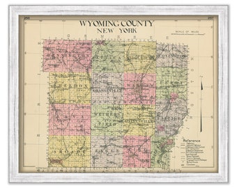 WYOMING County, New York 1912 Map, Replica or GENUINE ORIGINAL