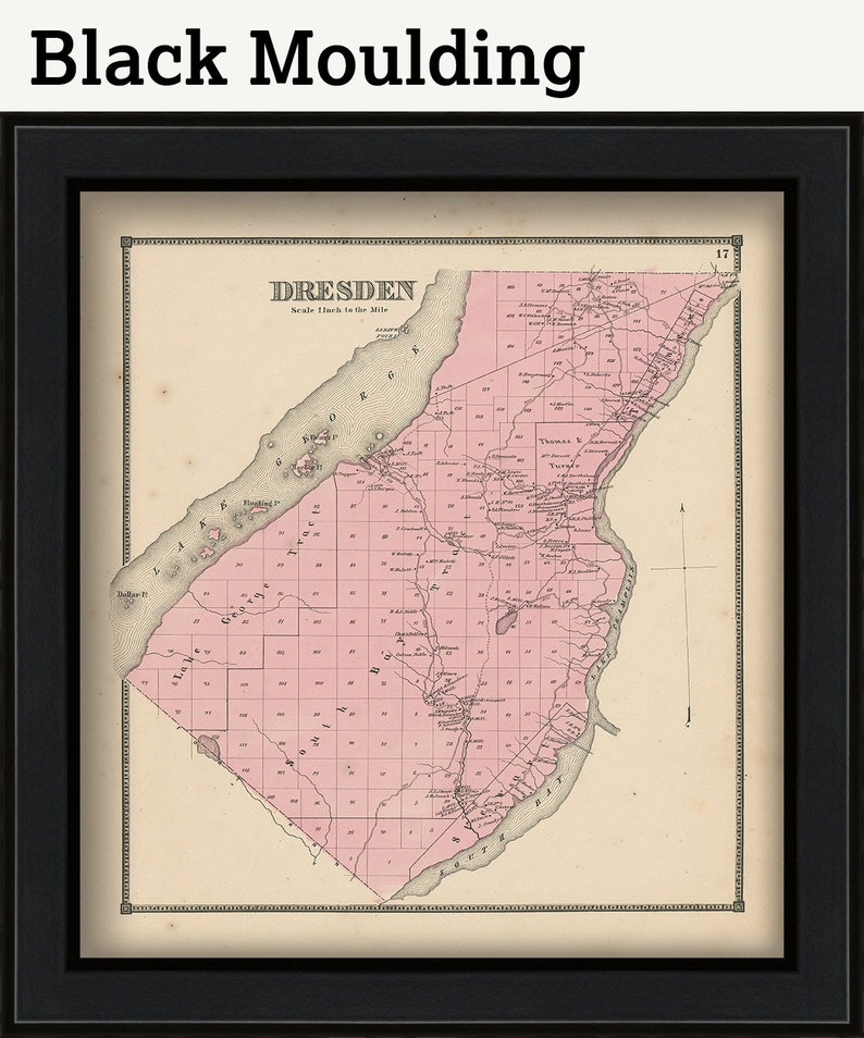 Town of DRESDEN New York 1866 Map Etsy