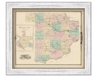 SAUK COUNTY, Wisconsin 1878 Map, Replica or Genuine Original