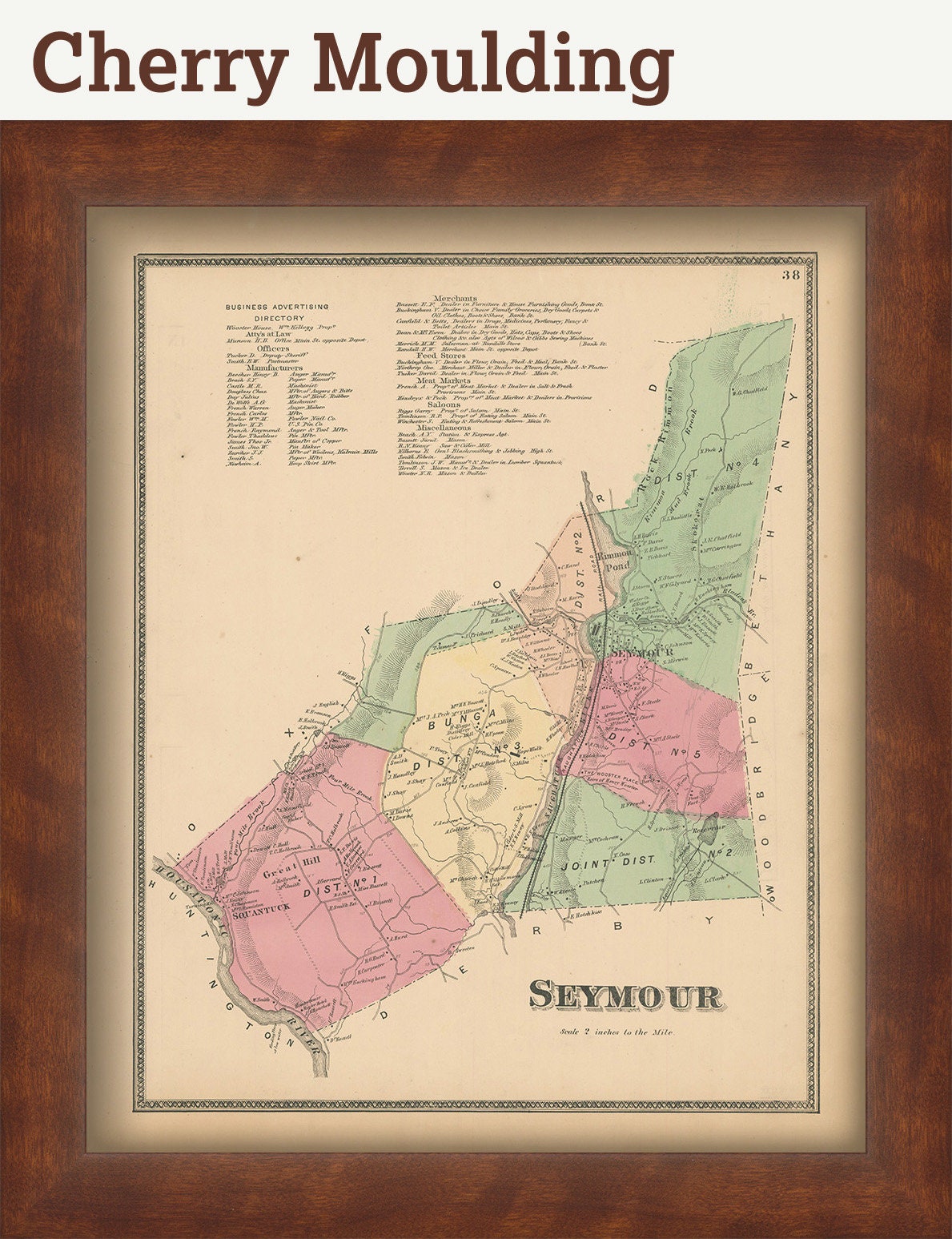 SEYMOUR, Connecticut, 1868 Map, Replica or Genuine Original