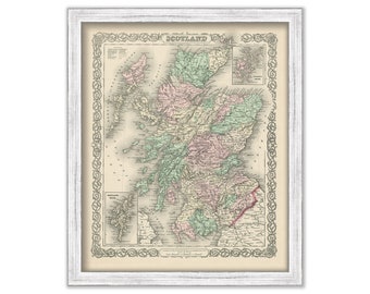 Map of Scotland - 1856 - Colton's Atlas of the World