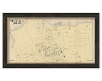Whitestone Village, Flushing, New York 1873 Map, Replica and GENUINE ORIGINAL