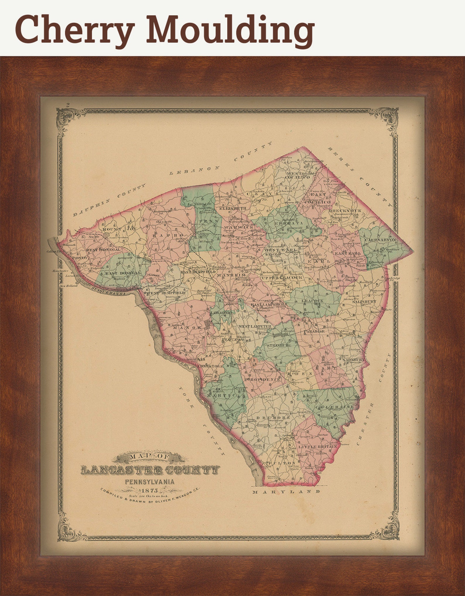 Maytown and Adamstown Pennsylvania 1875 Map Replica or Etsy