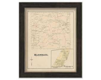 MARSHALL, Pennsylvania 1876 Map - Replica or Genuine ORIGINAL