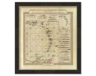 The CARIBBEAN, A 1784 Chart Of The ANTILLIES