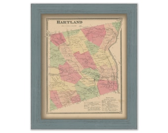 HARTLAND, Windsor County, Vermont 1869 Map - Replica or Genuine ORIGINAL