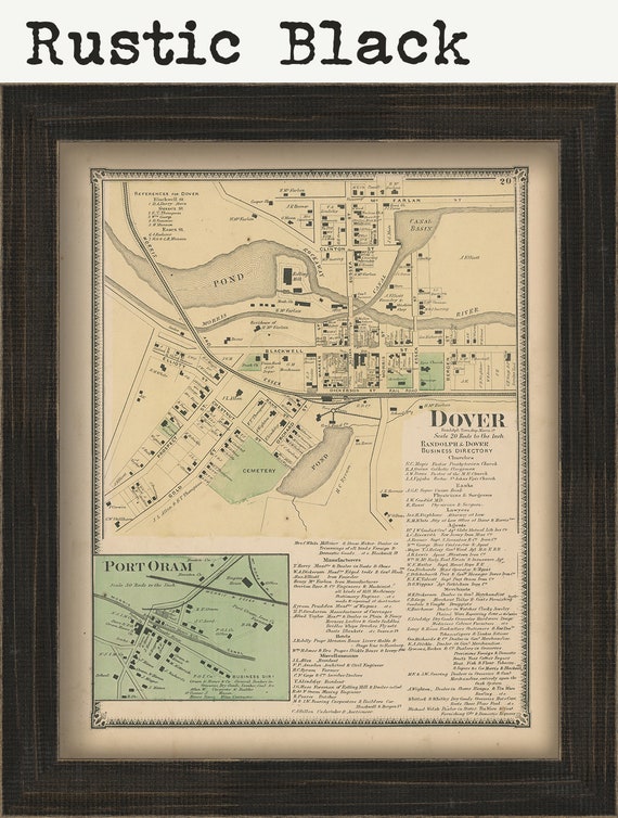 Village of DOVER, Morris County, New Jersey 1868 - Replica or