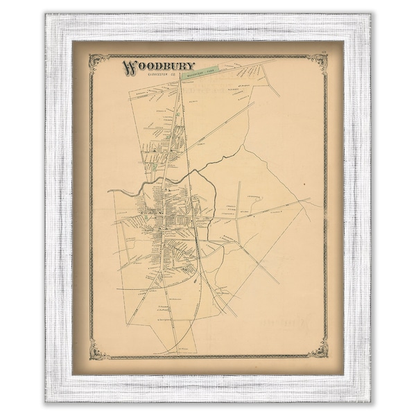 Woodbury, Nj Map Etsy