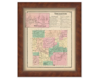 THURSTON, New York 1873 Map, Replica or Genuine ORIGINAL