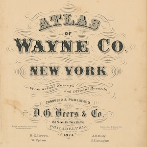 Village of LYONS, New York 1874 Map, Replica and GENUINE ORIGINAL image 9