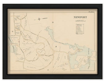 NEWPORT, Rhode Island 1893 Map-Plate E