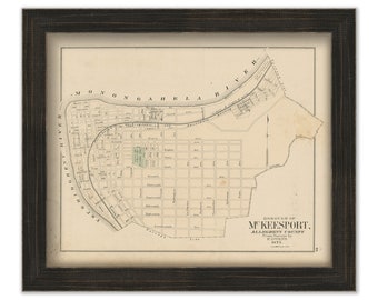 MCKEESPORT, Pennsylvania 1876 Map - Replica or Genuine ORIGINAL