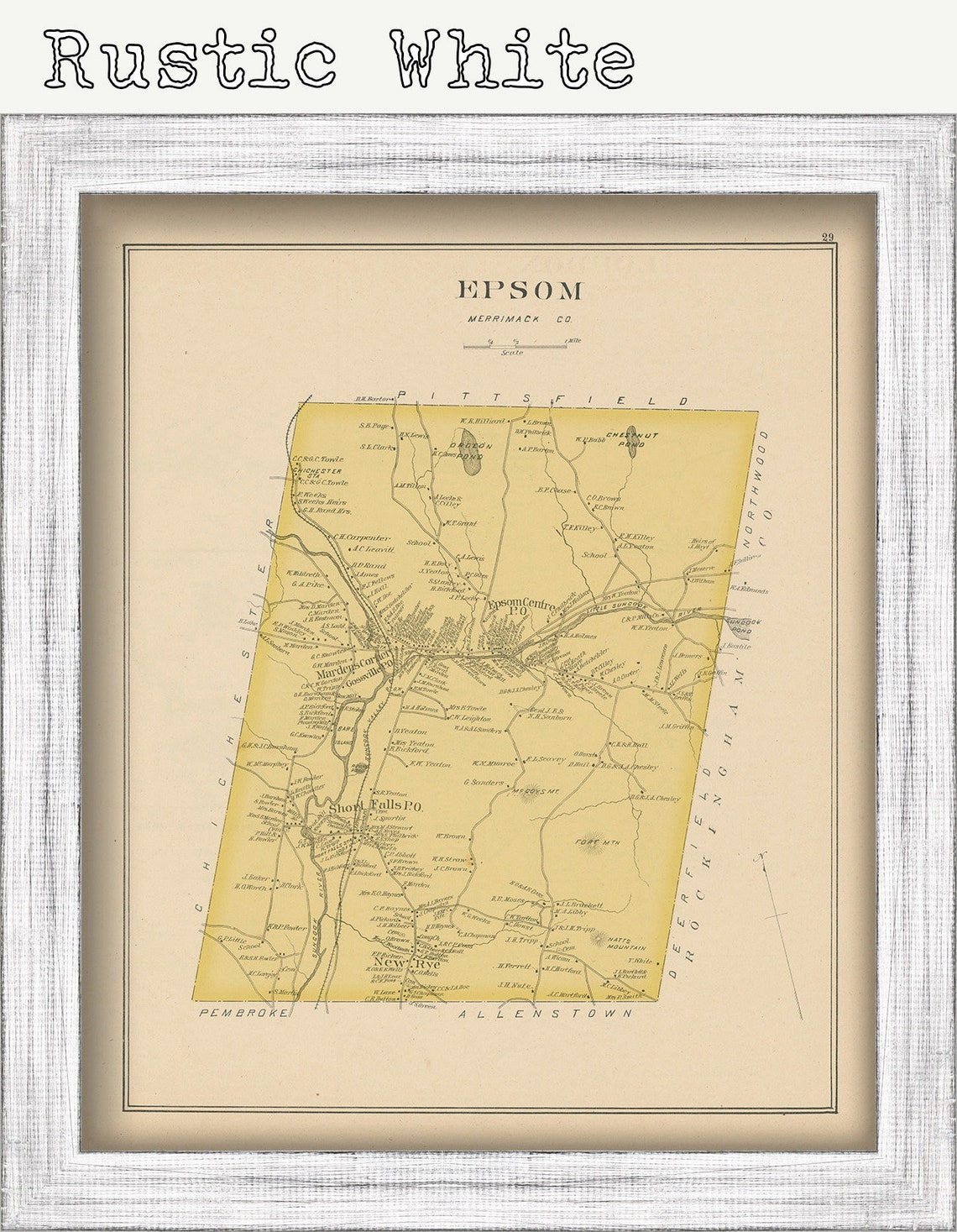 EPSOM New Hampshire 1892 Map Etsy