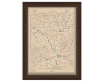 Groton, Shirley, Townsend and Pepperell, Massachusetts 1890 - Topographic Map - Replica and Genuine Original