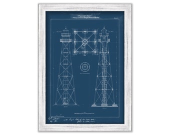 REEDY ISLAND Range Rear LIGHT, Delaware  -   Blueprint Drawing and Plan of the Lighthouse as it was in 1908.