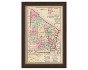 Town of GREECE, New York 1872 Map