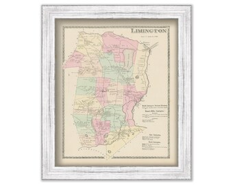 Town of LIMINGTON, Maine 1872 Map