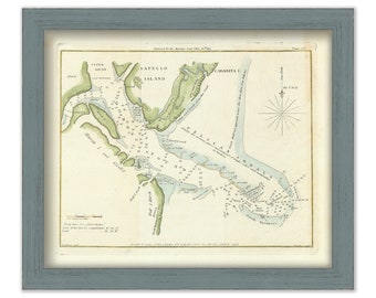 SAPELLO ISLAND, GEORGIA - 1822 Nautical Chart