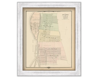 PRAIRIE de CHIEN, Wisconsin 1878 Map, Replica or Genuine Original